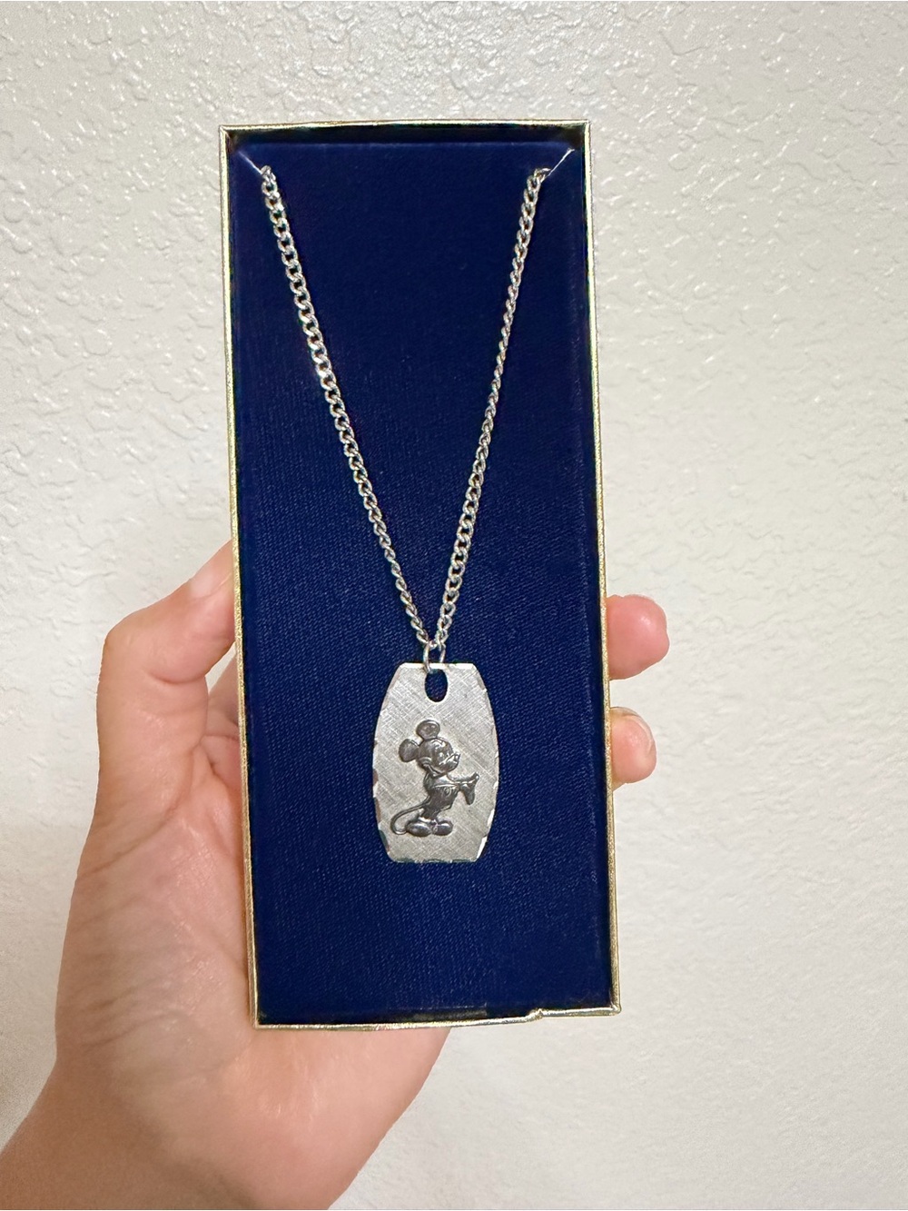 Vintage Mickey Mouse silver necklace